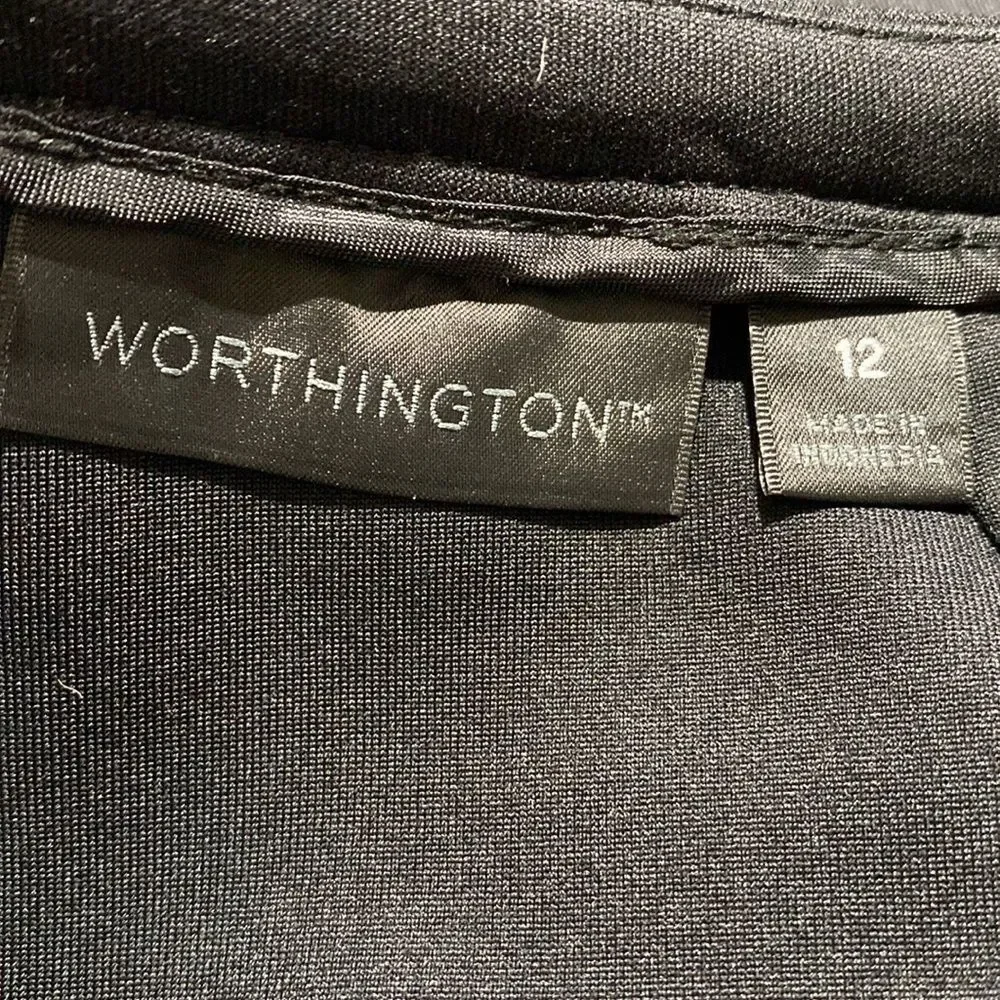 Worthington Black White Laser Cut Pencil Skirt Size 12
